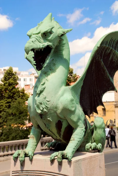 Retrato de dragón en Zmajski Most Ljubljana —  Fotos de Stock