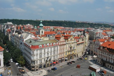 Prag, Çek repulic, saraylar, köprü ve kale ile başkenti