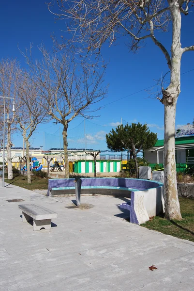 A orla marítima, porto e praia de Pescara — Fotografia de Stock