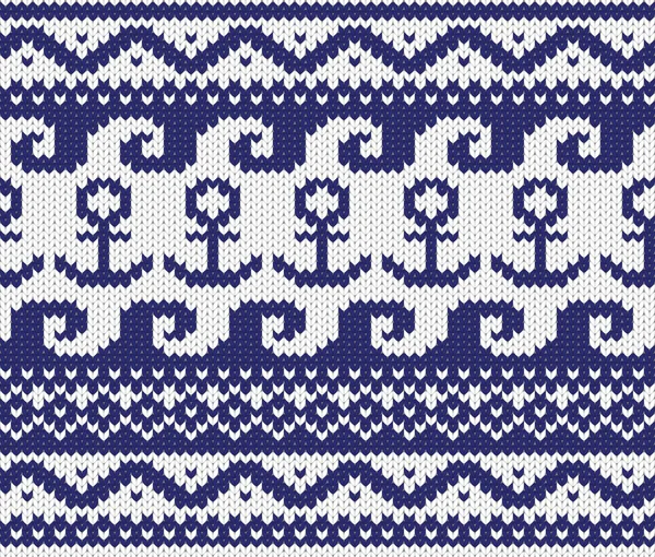 海洋の編みパターン — ストックベクタ