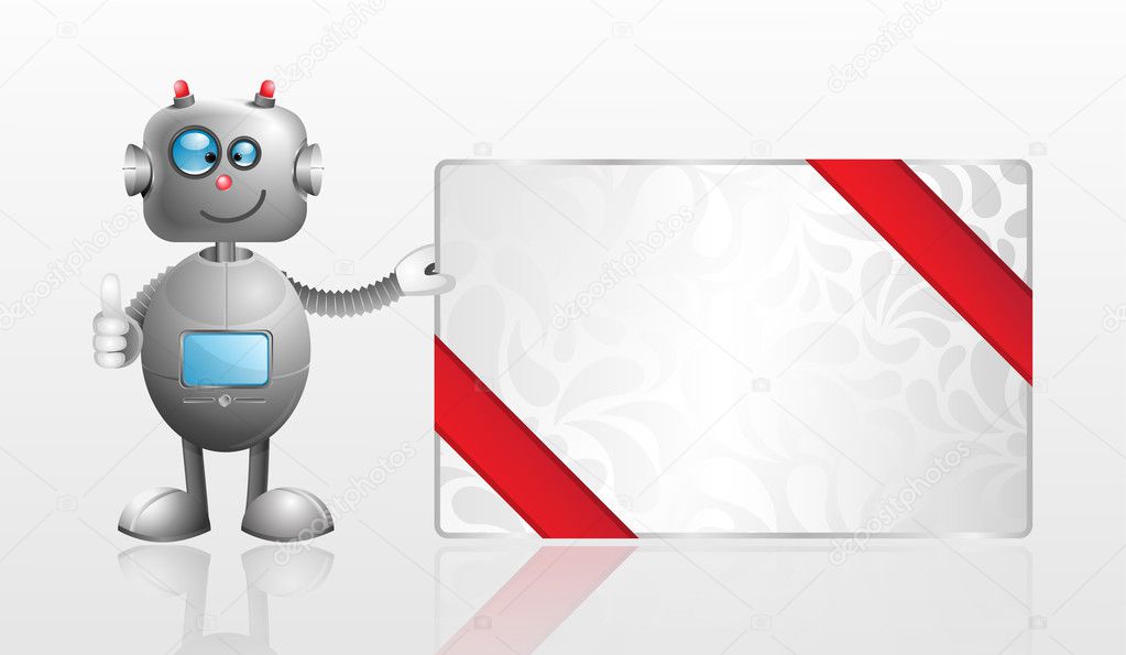 Cartoon Robot with gift card