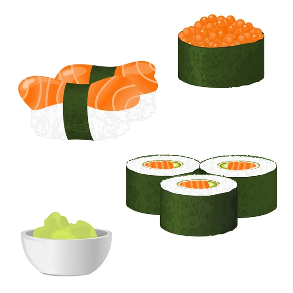 stock vector Vector sushi set