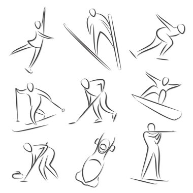 Winter sports set clipart