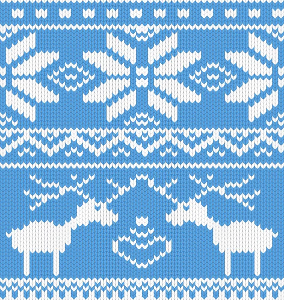 Modèle tricoté sans couture avec cerf — Image vectorielle