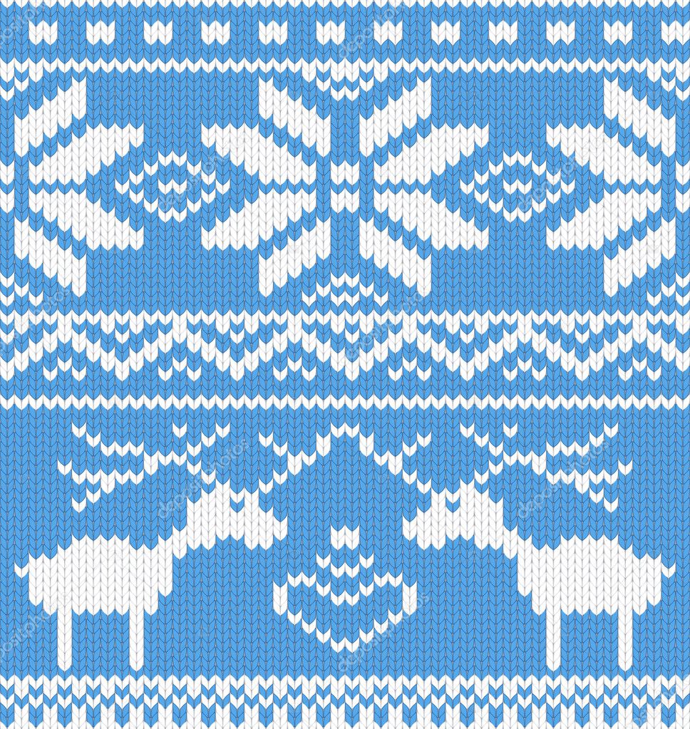 Seamless knitted pattern with deer