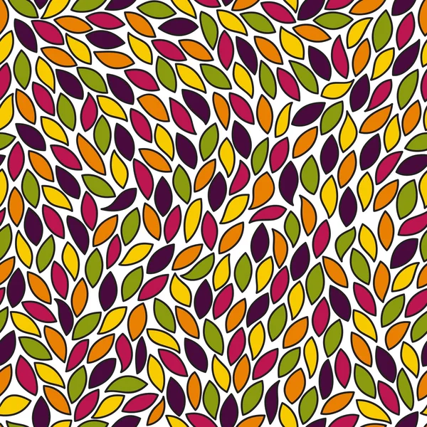 Abstract seamless pattern with colored leaves — Stock Vector