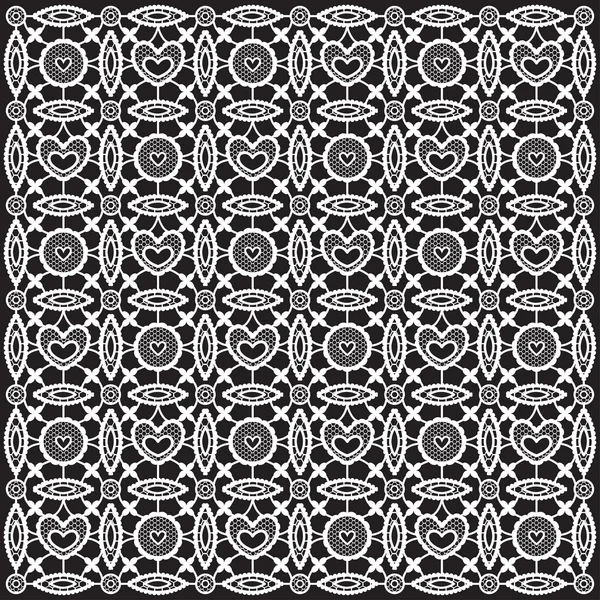 Белое кружево на черном фоне — стоковый вектор