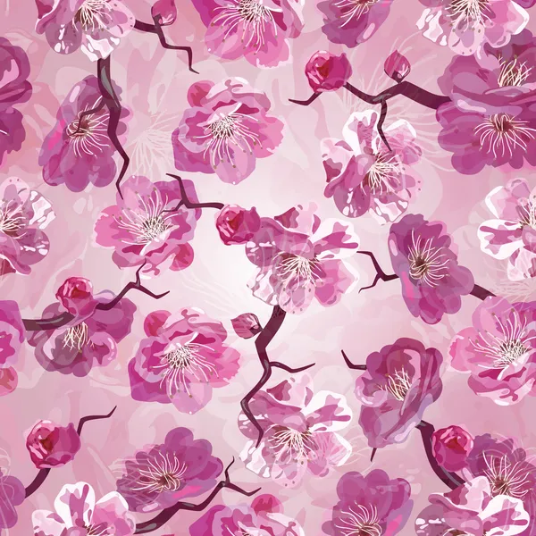 Sakura seamless pattern — Stock Vector