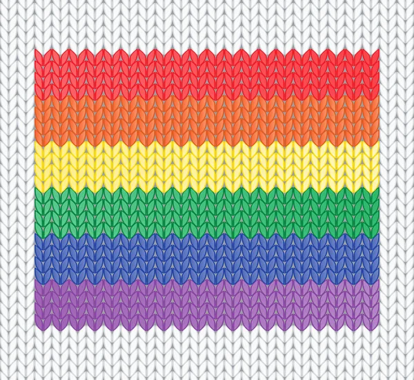 Bandera de arco iris tejida — Vector de stock