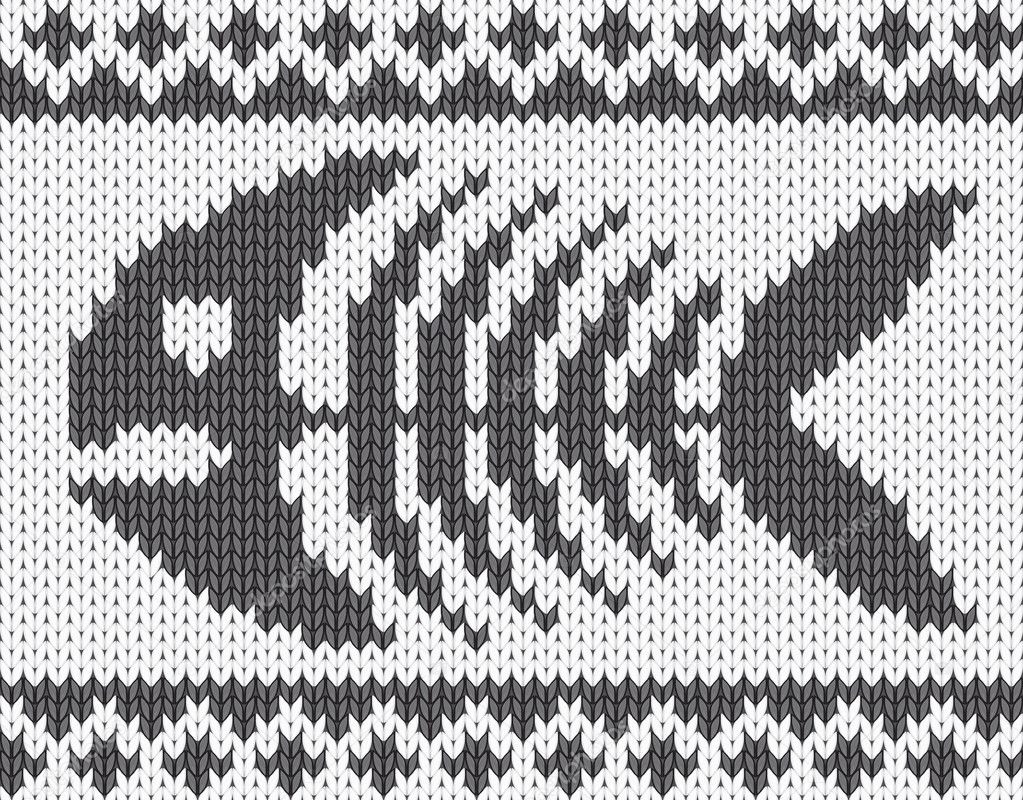 Knitted pattern with fish skeleton