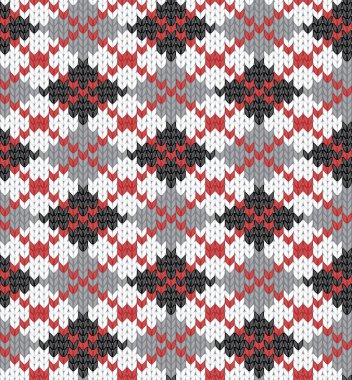 Knitted pattern with rhombus clipart