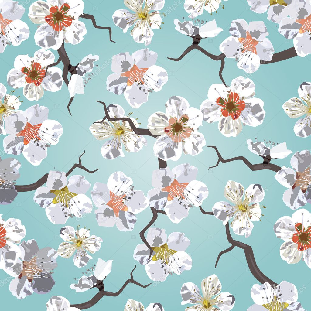 Sakura seamless pattern — Stock Vector © evdakovka #9254067