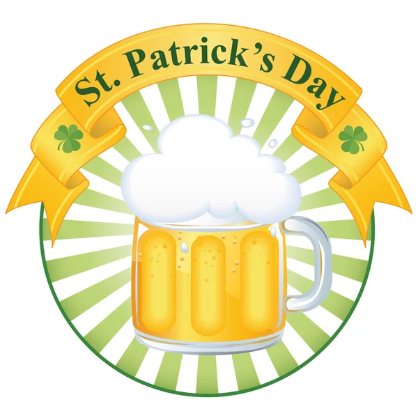 Ett glas fin öl för St. Patrick's day — Stock vektor