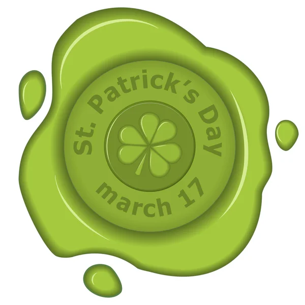 St. Patrick's Day pecsét viasz — Stock Vector