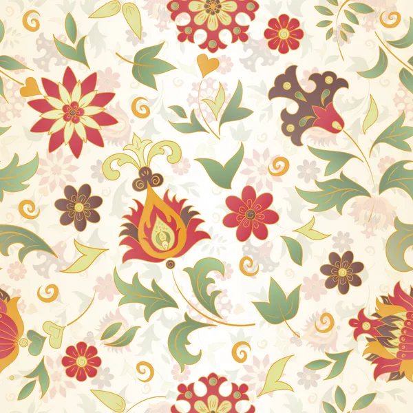 Flor retro sin costura — Archivo Imágenes Vectoriales