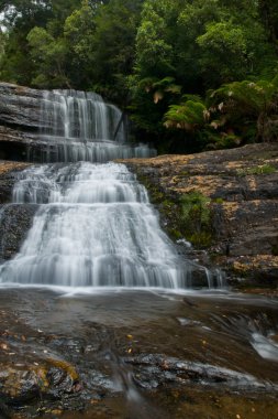 Waterfall in deep forest clipart