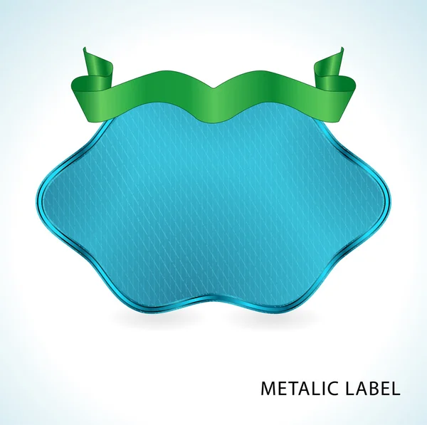 Etiqueta azul metálica —  Vetores de Stock