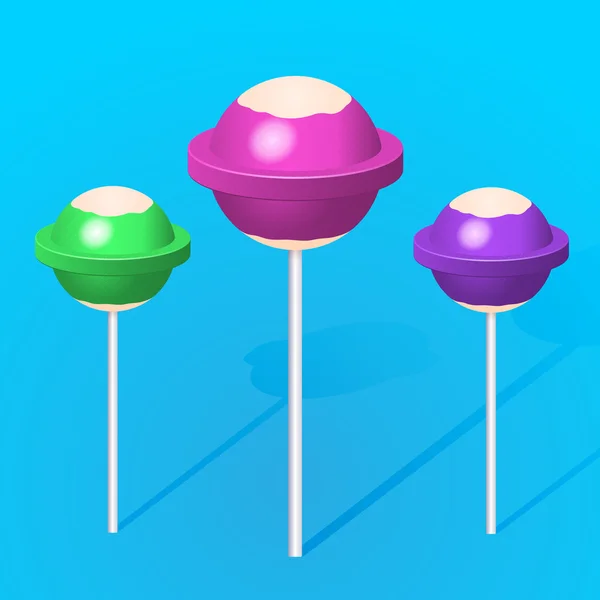 Piruletas dulces coloridos 3D