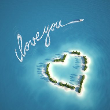 Love message on the water clipart