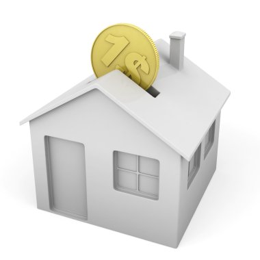 House shaped money box clipart