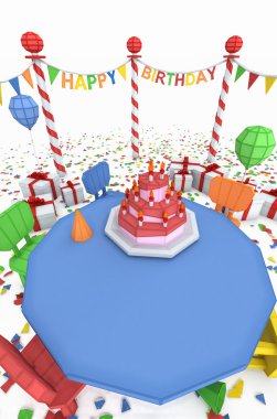 Cartton like birthday party clipart