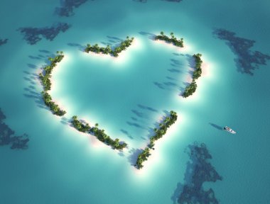 Heart shaped island clipart