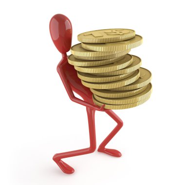 Dummy carrying coins clipart