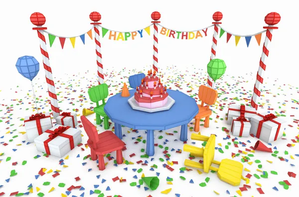 Karton wie Geburtstagsparty — Stockfoto
