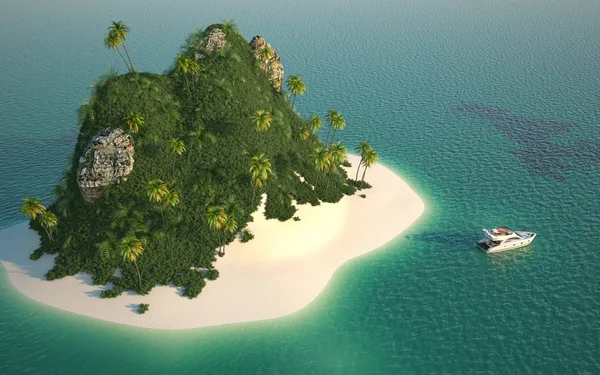 Vista aerea dell'isola paradisiaca — Foto Stock