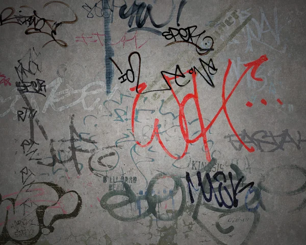 Texture de mur en béton avec graffitis — Photo