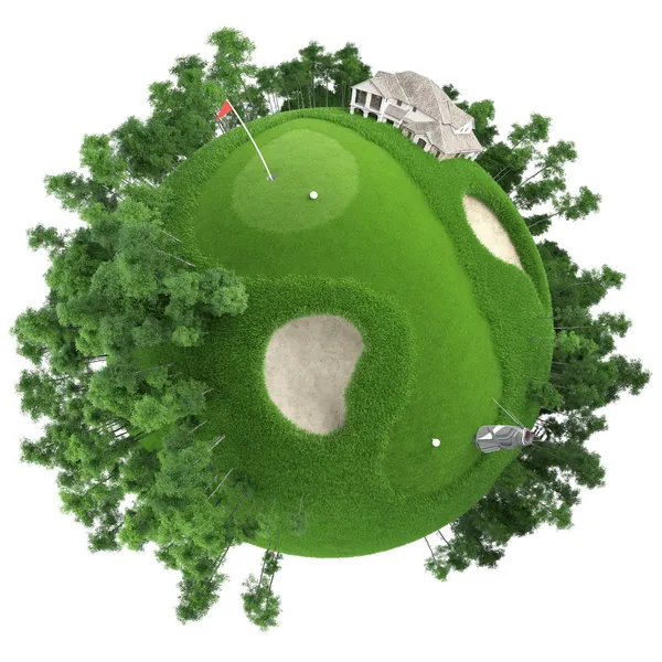 小型高尔夫球场的星球 — 图库照片