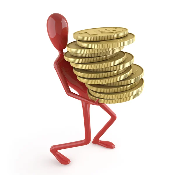 Dummy carrying coins — Stock Photo, Image