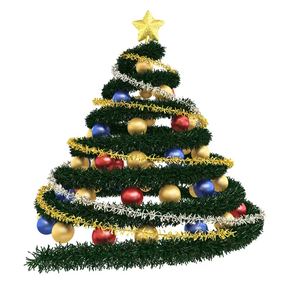 Isolierter Weihnachtsbaum — Stockfoto