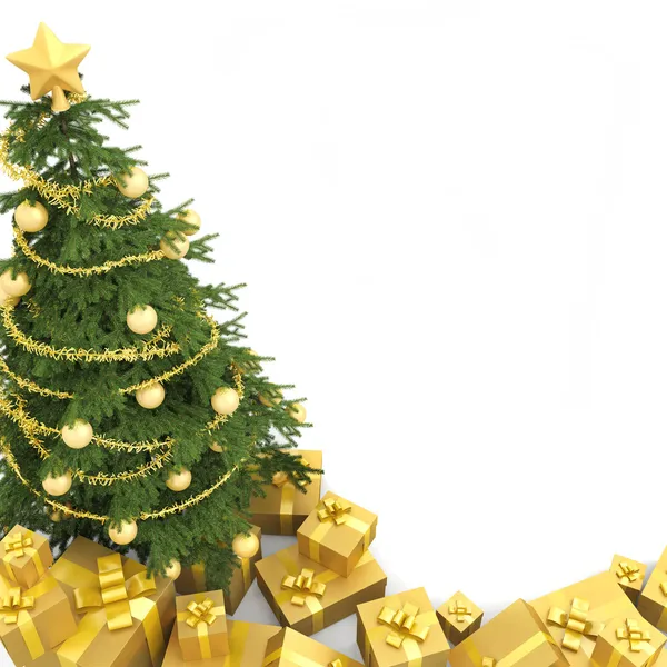 Weihnachtsbaum isoliert von oben gesehen — Stockfoto