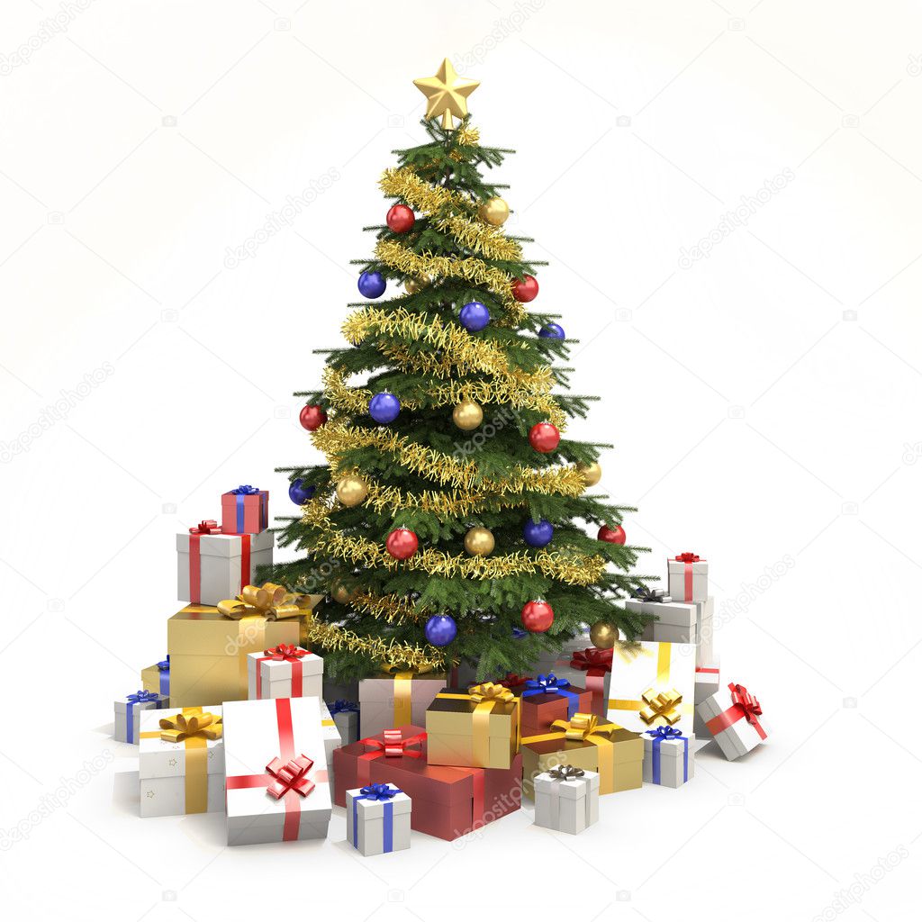 Multicolor christmas tree isolated Stock Photo by ©arquiplay77 8198992