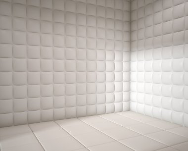 Empty white padded room clipart