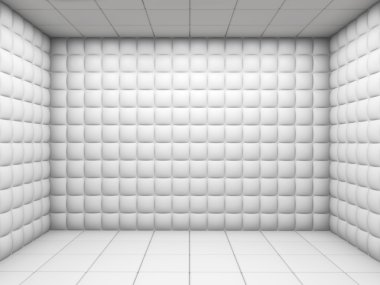 White empty padded room clipart