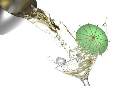 Cocktail splash isolated clipart