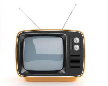 Orange retro TV_front view clipart