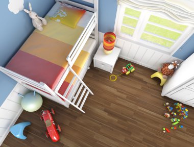 Children's room top view clipart