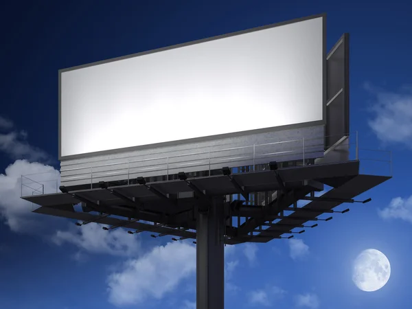 Blanck billboard вночі — стокове фото