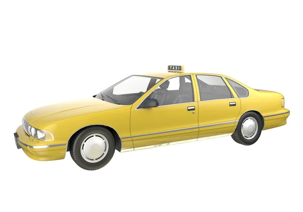 Izole sarı taksi — Stok fotoğraf