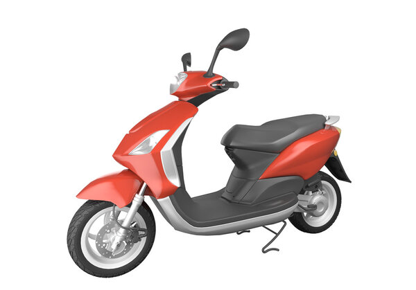 Red scooter isolated