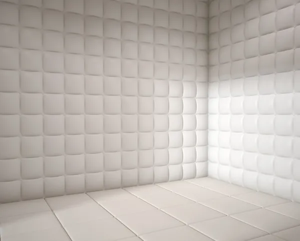 Pusty pokój wyściełane biały — Zdjęcie stockowe