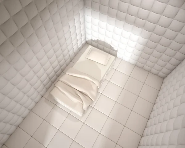 Mental hospital padded room from above — Stock Photo, Image