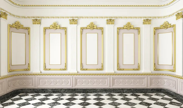 Кімната в класичному стилі з золотими деталями — стокове фото