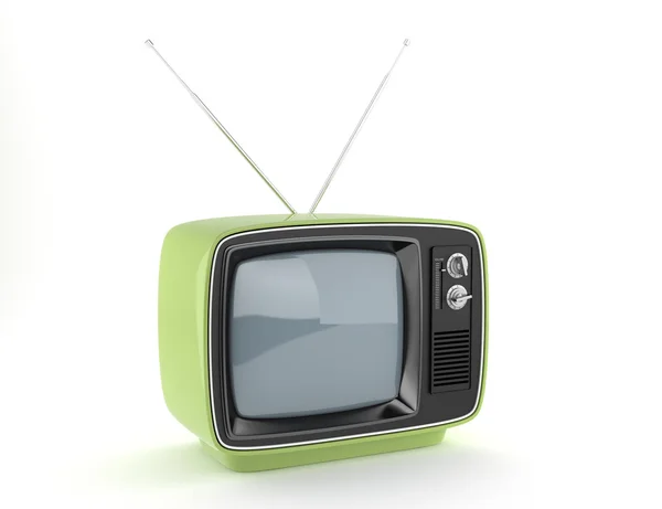 绿色复古电视 — 图库照片