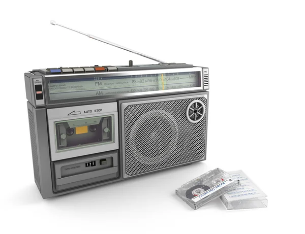 stock image Radio cassette and tape