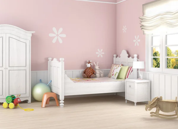 Rosa Mädchenzimmer — Stockfoto