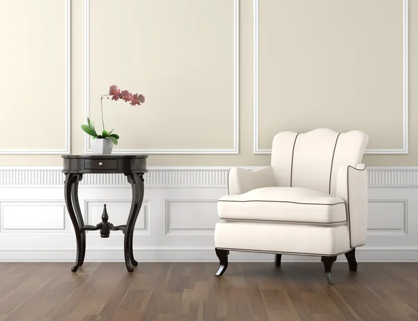 Interior clásico beige y blanco —  Fotos de Stock